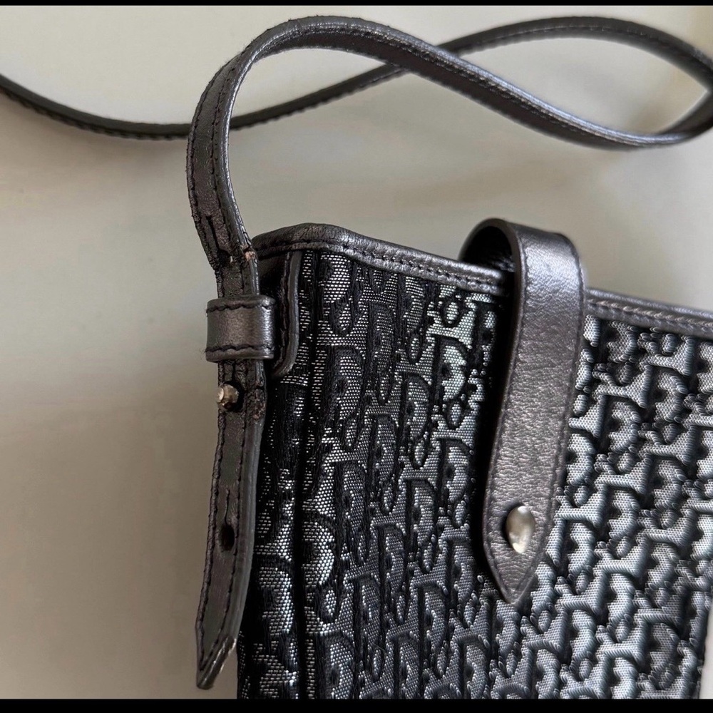 Dior Black Monogram Crossbody Phone Pouch - Picture 6 of 8
